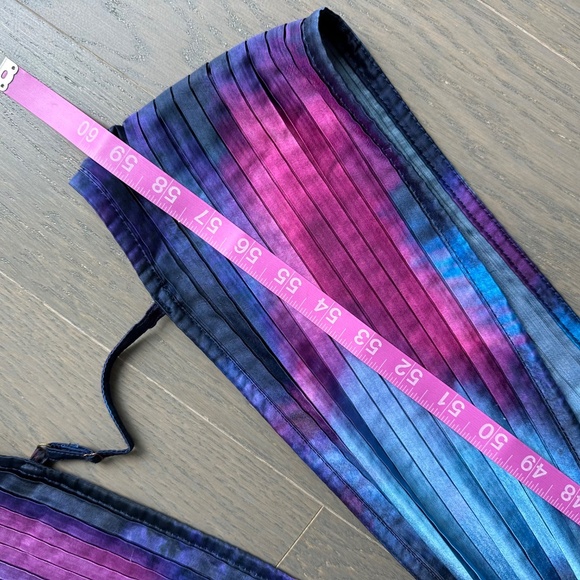 L'idee Gala Plisse Maxi Dress Gown Blue Purple Multi Tie Dye - US 6 - Tie Dye - Picture 10 of 11